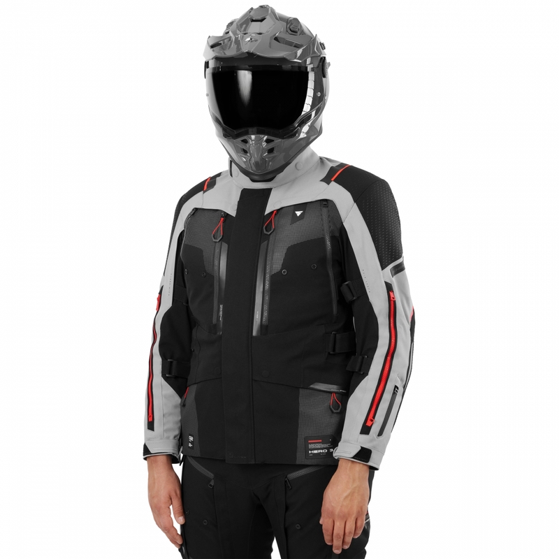 Giacca da moto Shima Hero 3.0 grigio-rossa