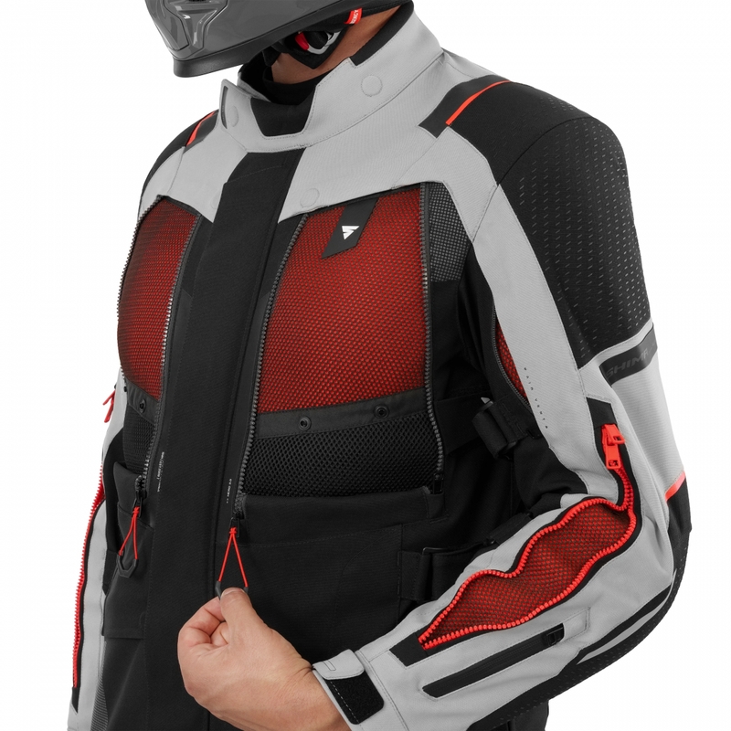 Giacca da moto Shima Hero 3.0 grigio-rossa