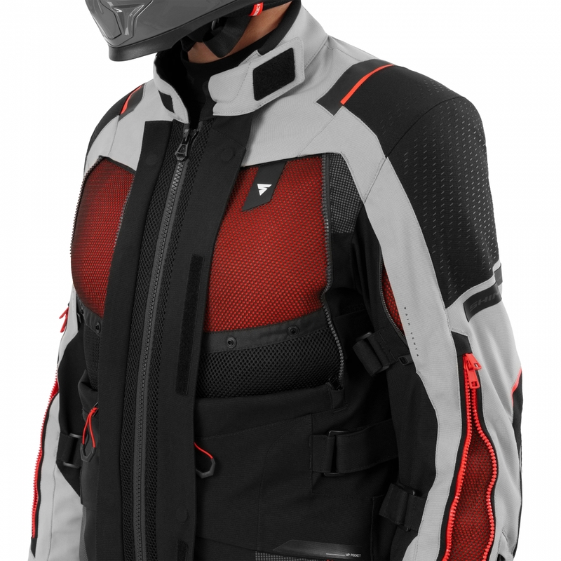 Giacca da moto Shima Hero 3.0 grigio-rossa