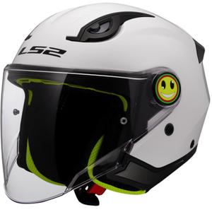 Casco da moto aperto per bambini LS2 OF622 Funny II, colore bianco tinta unita
