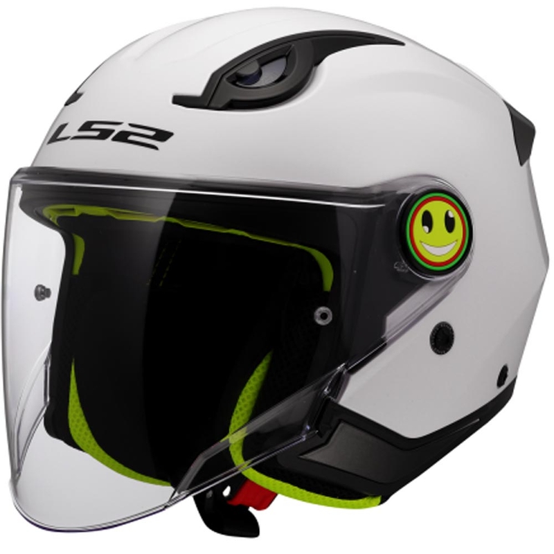 Casco da moto aperto per bambini LS2 OF622 Funny II, colore bianco tinta unita