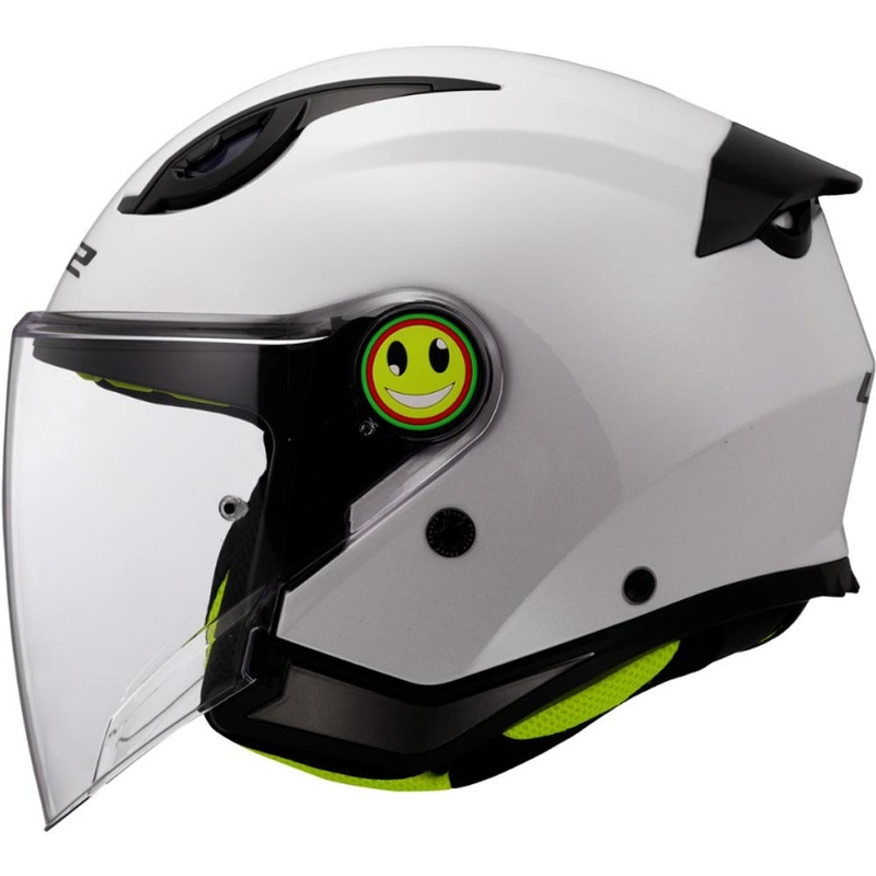 Casco da moto aperto per bambini LS2 OF622 Funny II, colore bianco tinta unita