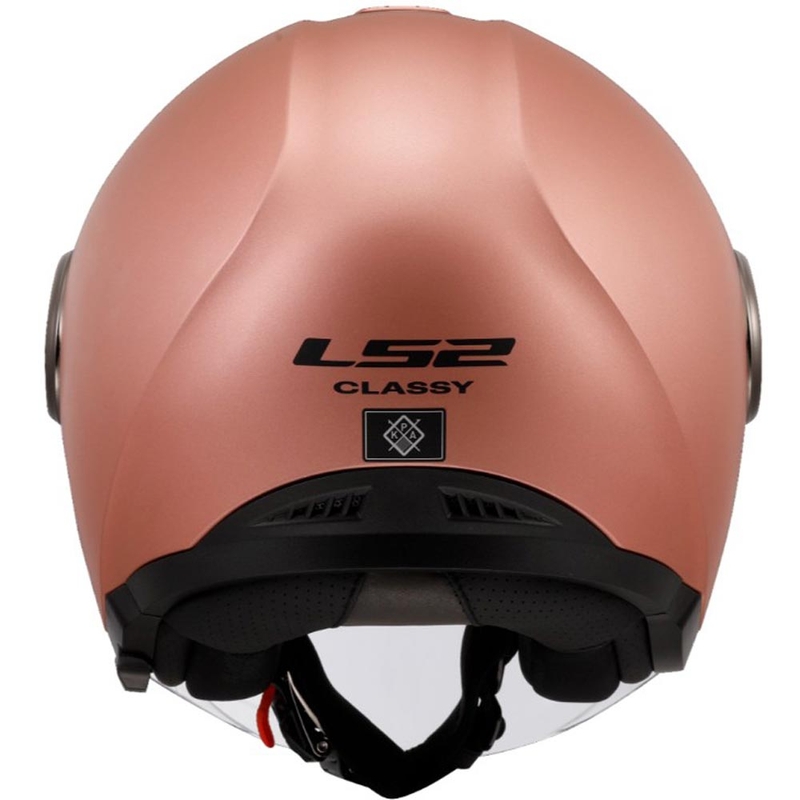 Casco da moto aperto LS2 OF620 Elegante tinta unita oro opaco rosa