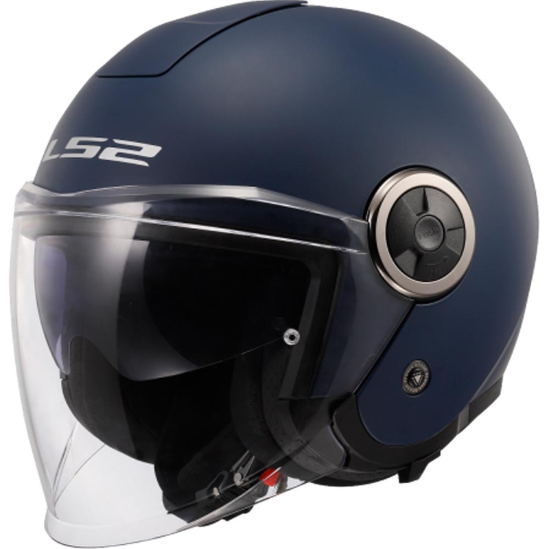 Casco da moto aperto LS2 OF620, elegante, tinta unita, blu scuro opaco.