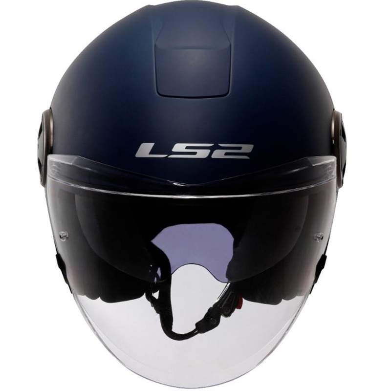 Casco da moto aperto LS2 OF620, elegante, tinta unita, blu scuro opaco.
