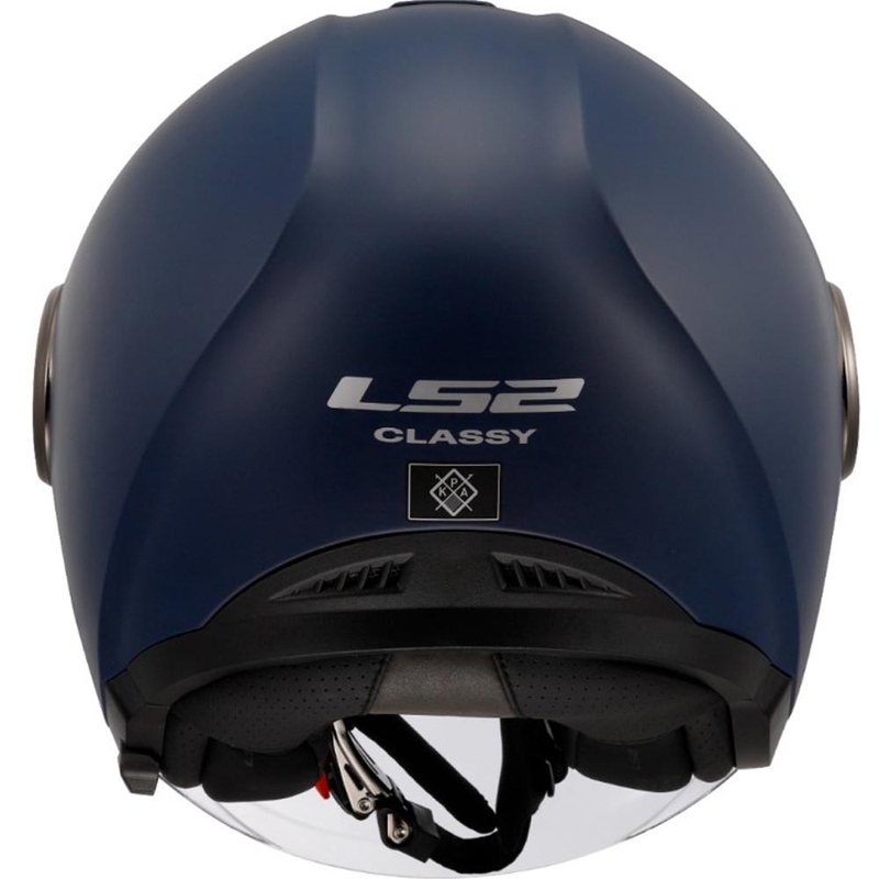 Casco da moto aperto LS2 OF620, elegante, tinta unita, blu scuro opaco.