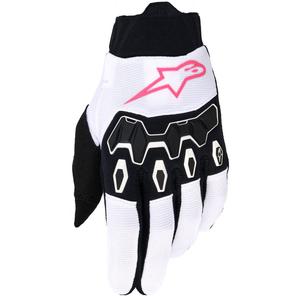 Guanti da motocross da donna Alpinestars Stella Full Bore V2 Bianco-Rosa Fluo-Nero