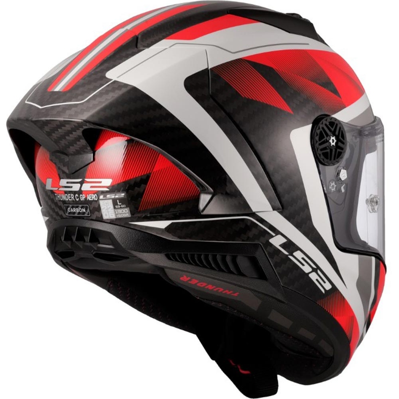 Casco integrale da moto LS2 FF805 Thunder C GP Aero Raute bianco-rosso