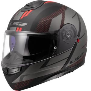 Casco da moto modulare LS2 FF908 Strobe II Code nero-grigio