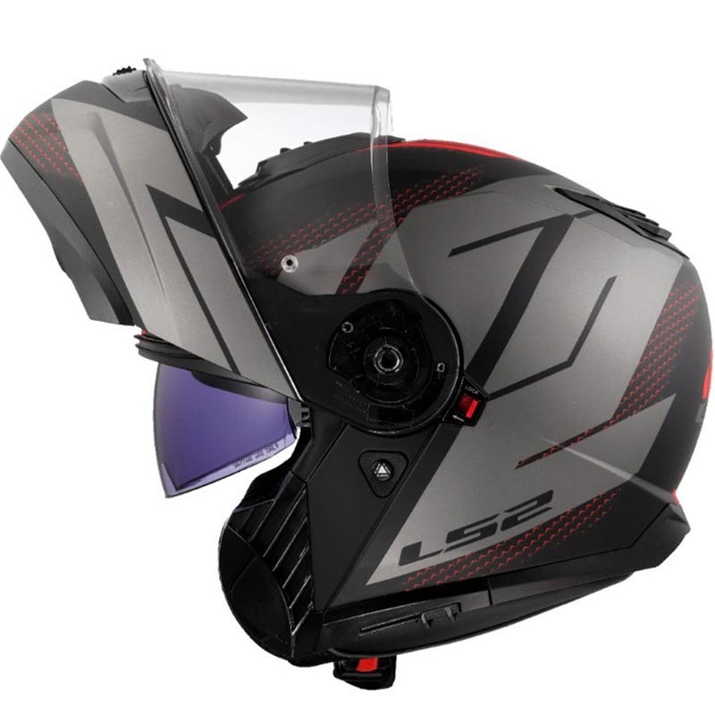 Casco da moto modulare LS2 FF908 Strobe II Code nero-grigio