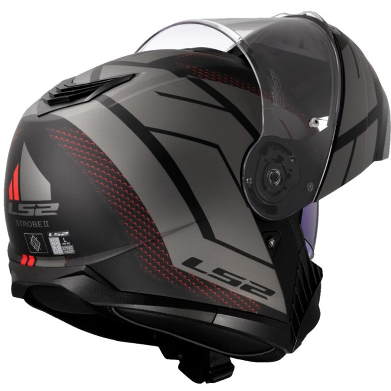Casco da moto modulare LS2 FF908 Strobe II Code nero-grigio