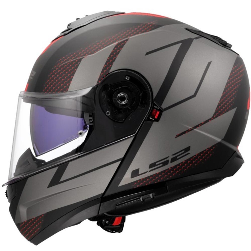 Casco da moto modulare LS2 FF908 Strobe II Code nero-grigio