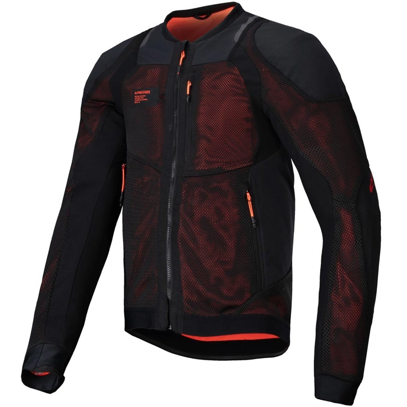 Giacca da moto Alpinestars TROOP-AIR PRO nero-rosso fluo