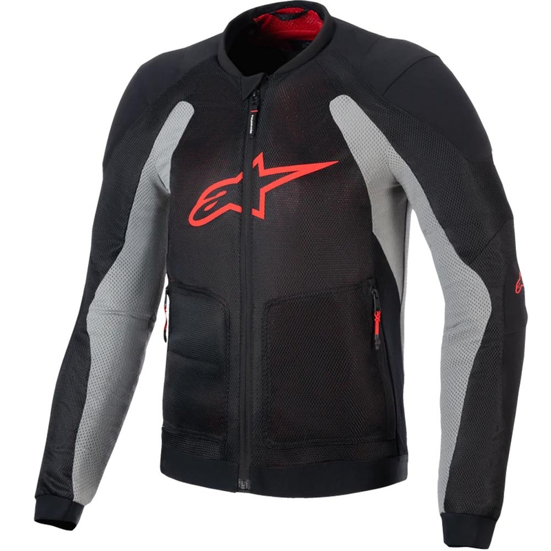 Giacca da moto Alpinestars TROOP-AIR PRO nero-grigio chiaro-rosso