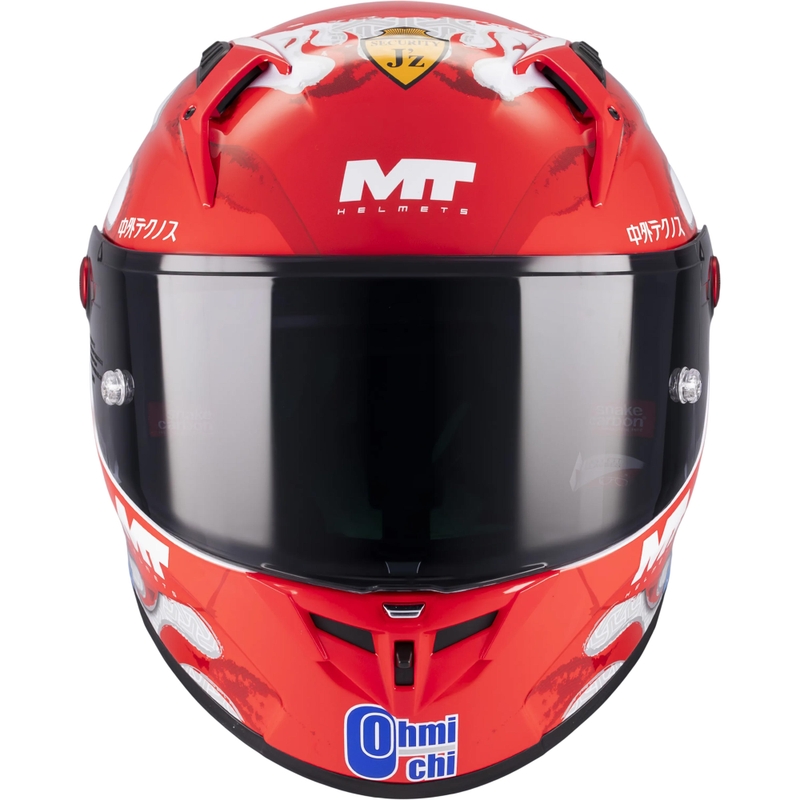 Casco integrale da moto KRE + S Yamanaka A5 rosso-bianco