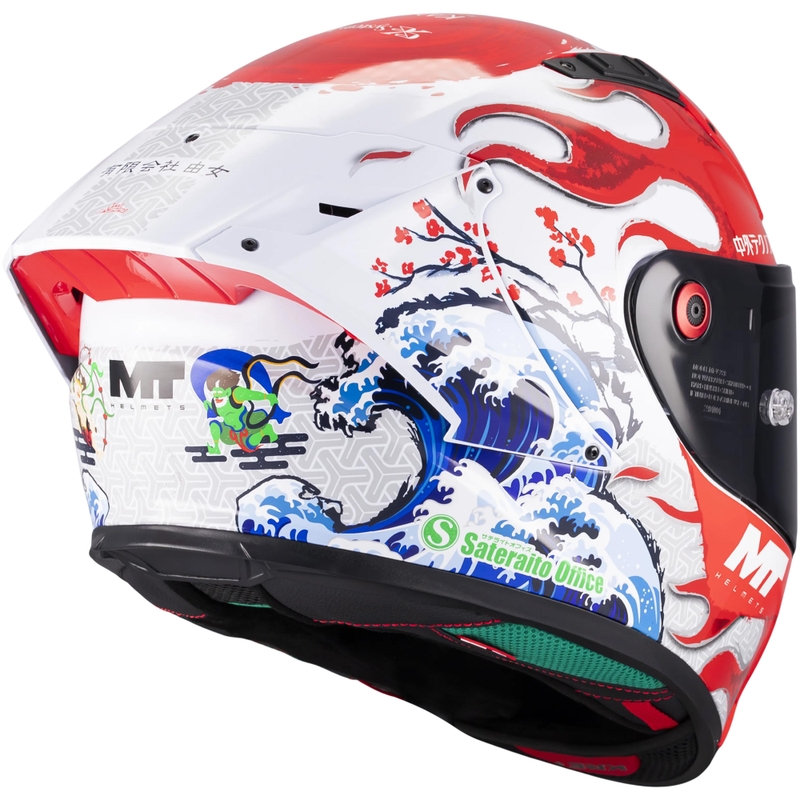 Casco integrale da moto KRE + S Yamanaka A5 rosso-bianco