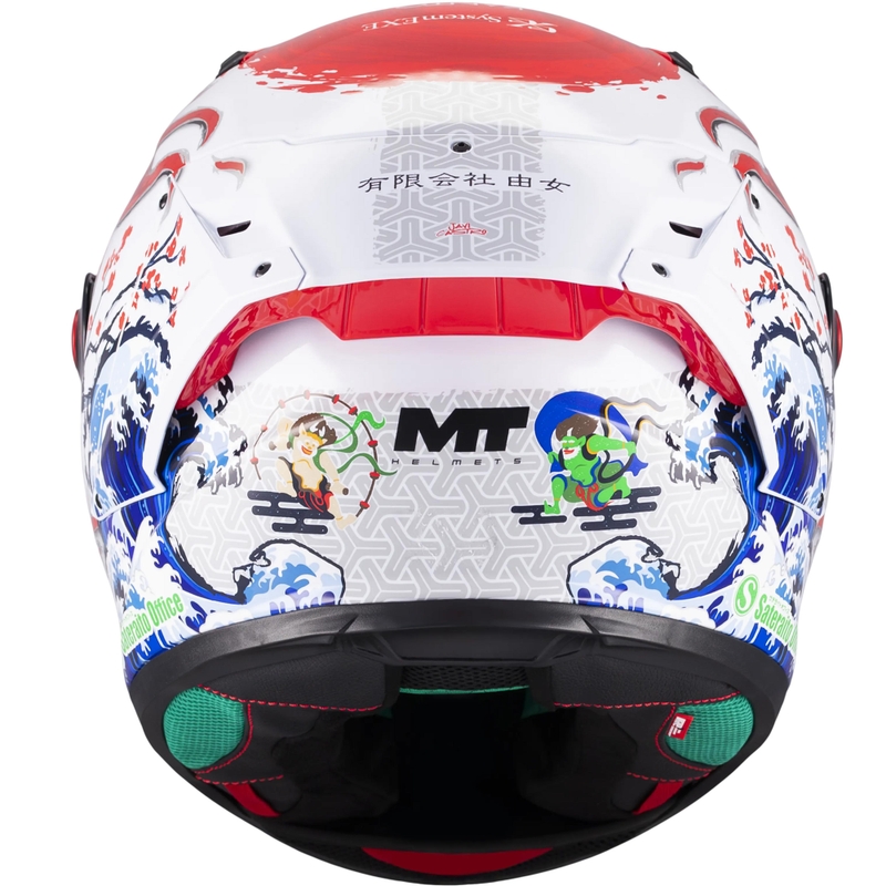 Casco integrale da moto KRE + S Yamanaka A5 rosso-bianco