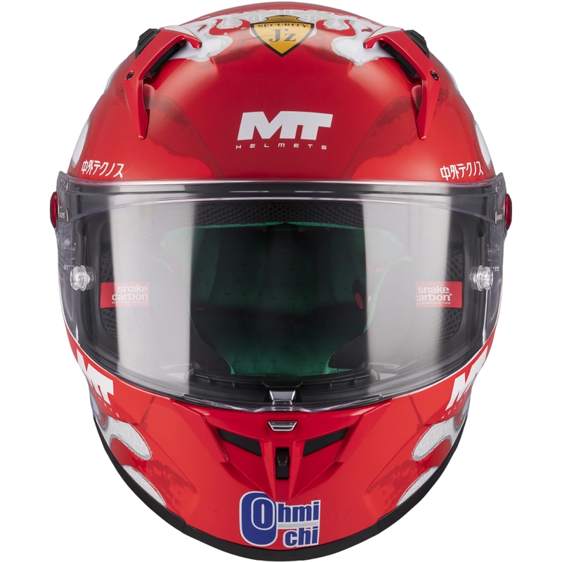 Casco integrale da moto KRE + S Yamanaka A5 rosso-bianco