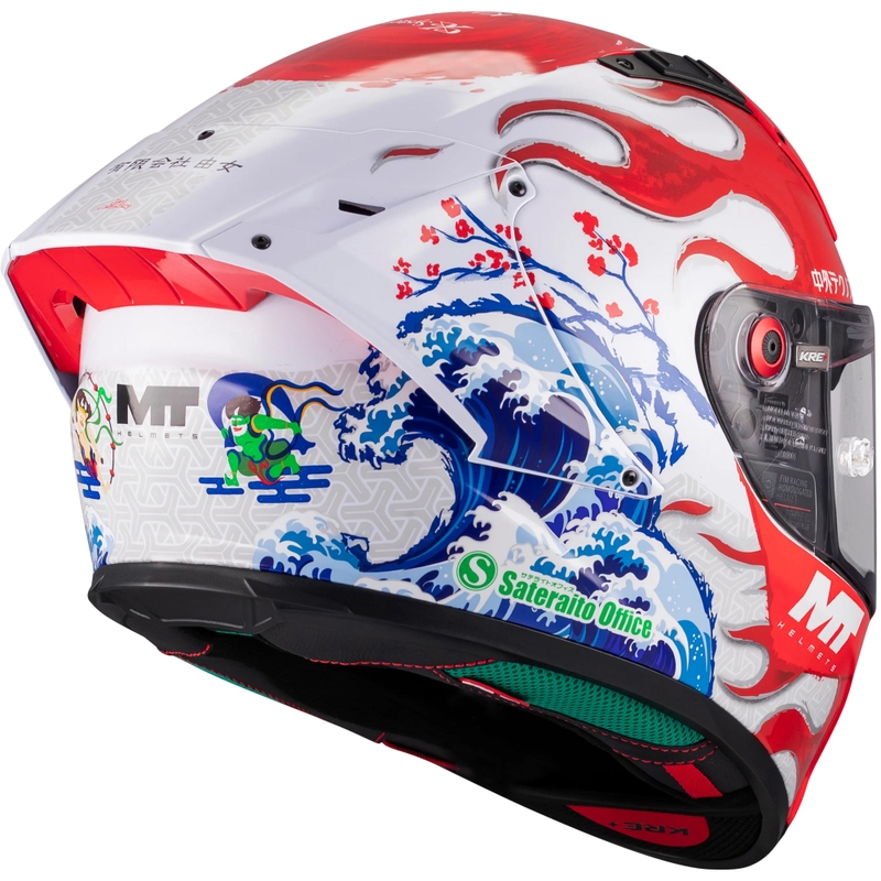 Casco integrale da moto KRE + S Yamanaka A5 rosso-bianco