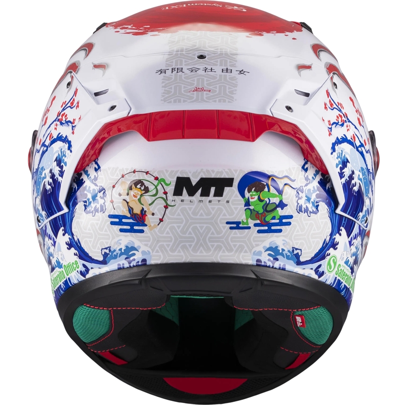 Casco integrale da moto KRE + S Yamanaka A5 rosso-bianco
