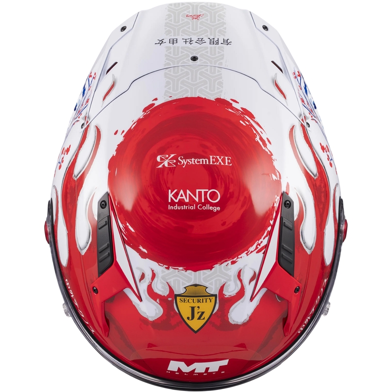 Casco integrale da moto KRE + S Yamanaka A5 rosso-bianco