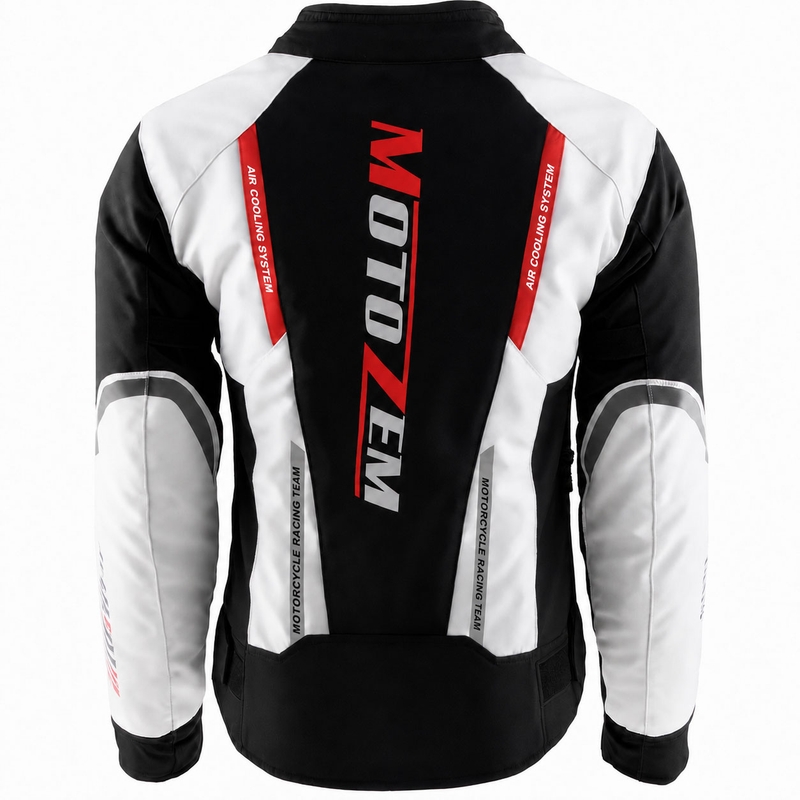 Giacca da moto da donna Motozem Team 2 nero-bianco