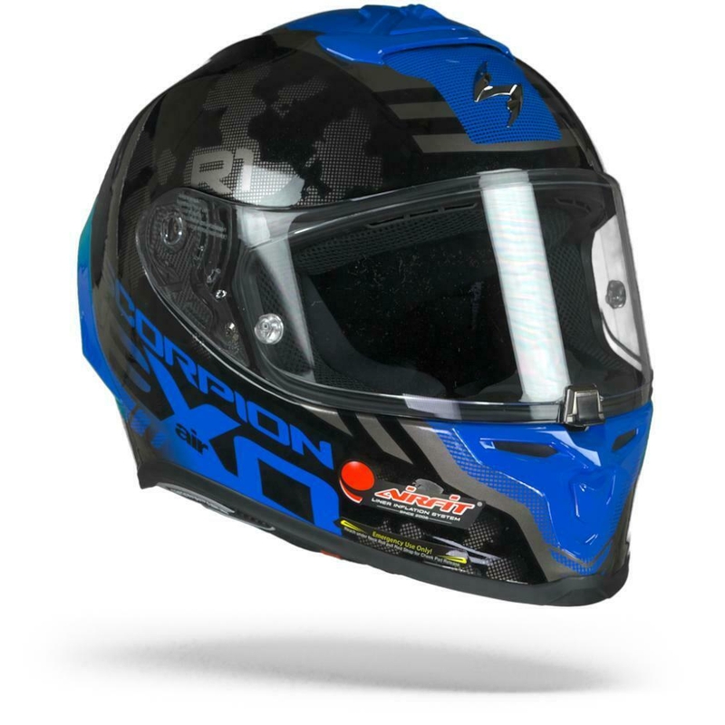 Integrální přilba Scorpion EXO-R1 Air Ogi stříbrno-modrá