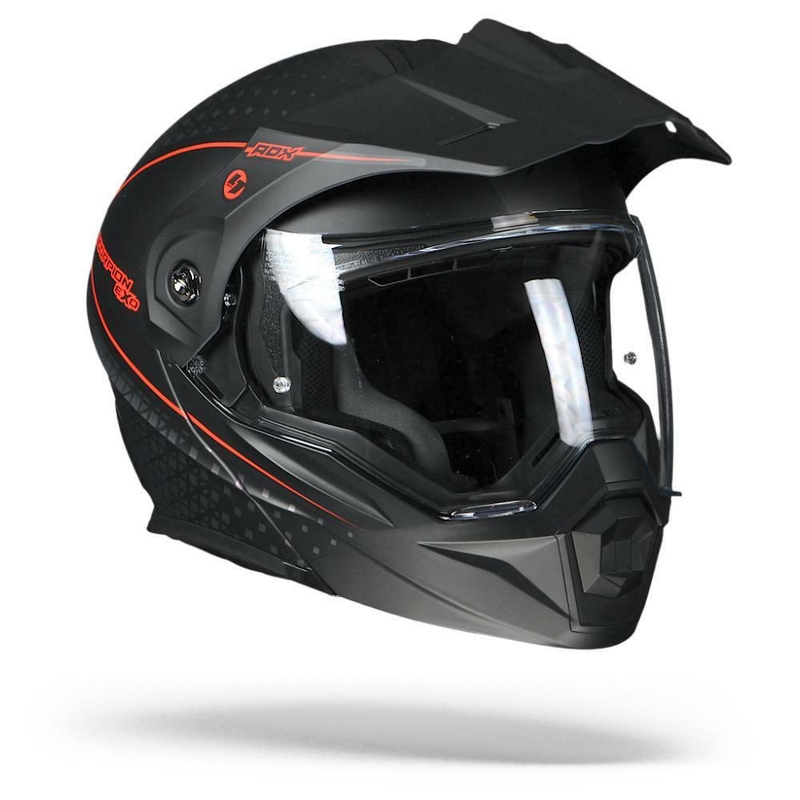 Výklopná enduro přilba Scorpion ADX-1 Horizon černo-fluo červená