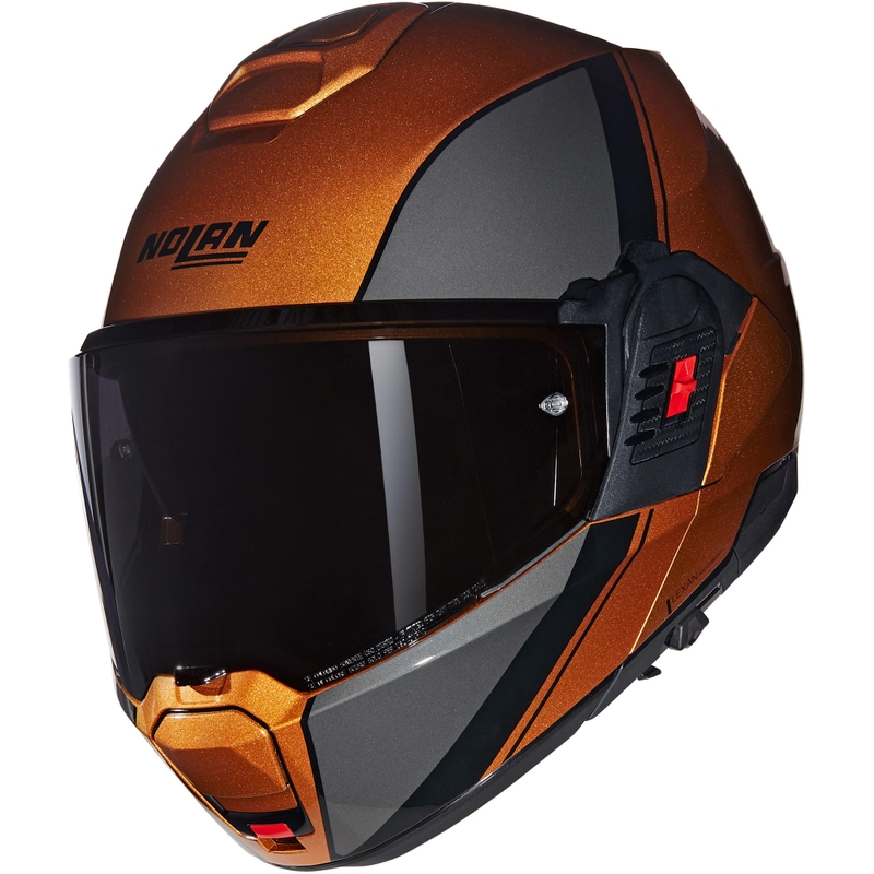 Casco apribile da moto Nolan N120-1 Verniciatura Speciale N-COM 343 ocra lucida-nero