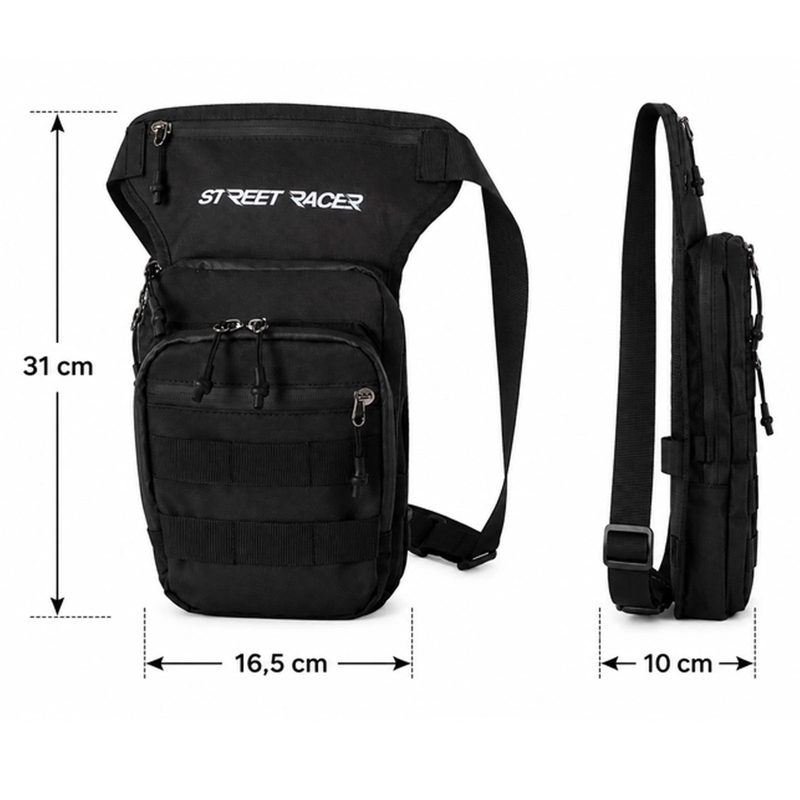 Borsa da coscia Street Racer Embrace nera 5 l