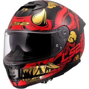 Casco integrale da moto LS2 FF808 Drako nero-rosso