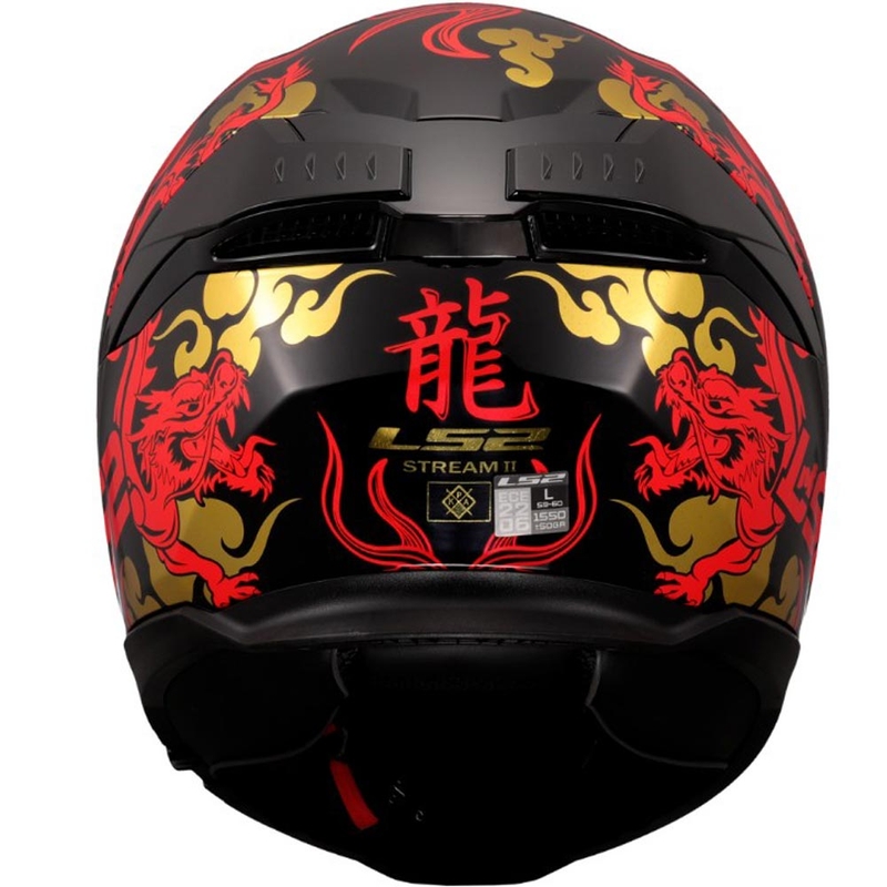 Casco integrale da moto LS2 FF808 Drako nero-rosso