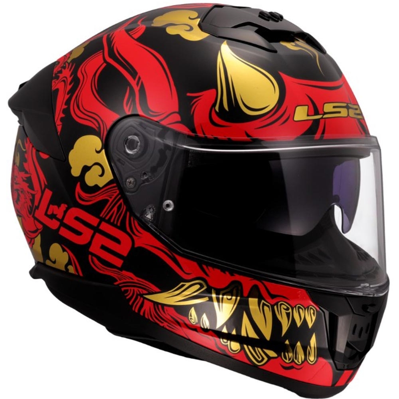Casco integrale da moto LS2 FF808 Drako nero-rosso
