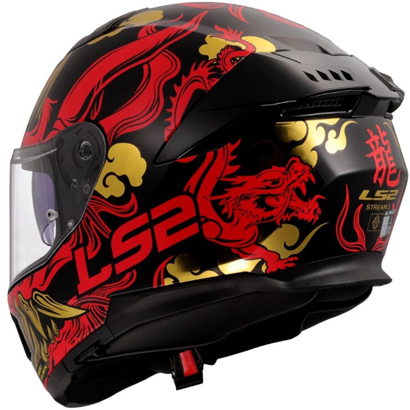 Casco integrale da moto LS2 FF808 Drako nero-rosso