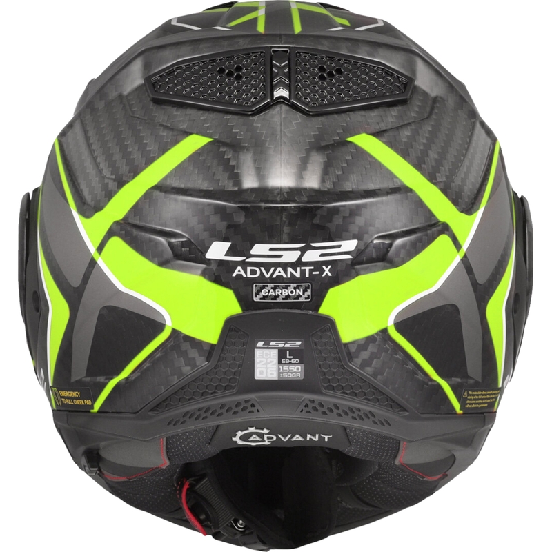 Casco da moto apribile LS2 FF901 Advant XC Future II nero-giallo fluo