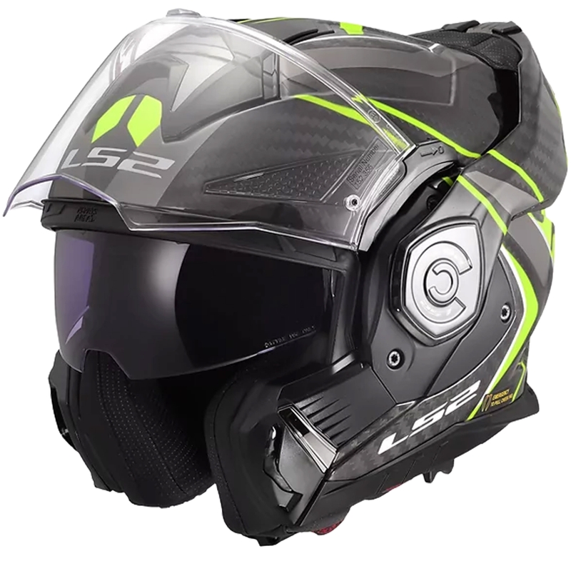 Casco da moto apribile LS2 FF901 Advant XC Future II nero-giallo fluo