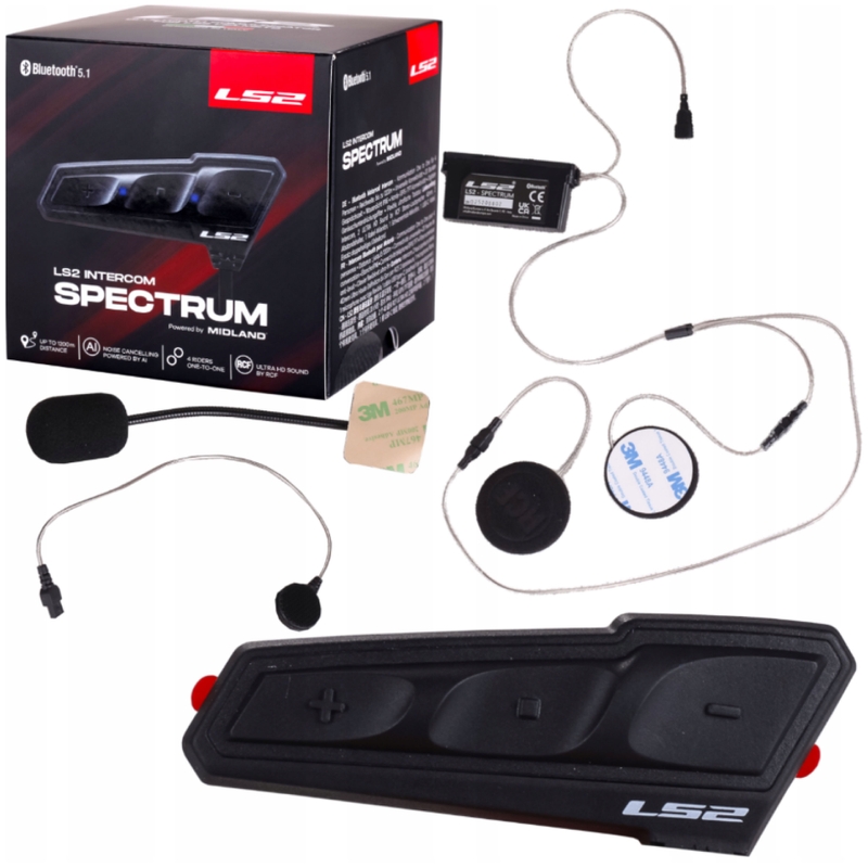 Interfono Bluetooth per moto LS2 Spectrum nero