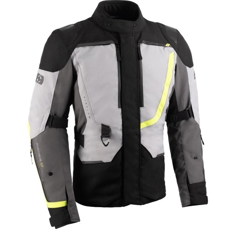 Giacca da motociclista Oxford Montreal 5.0 grigio-nero-giallo