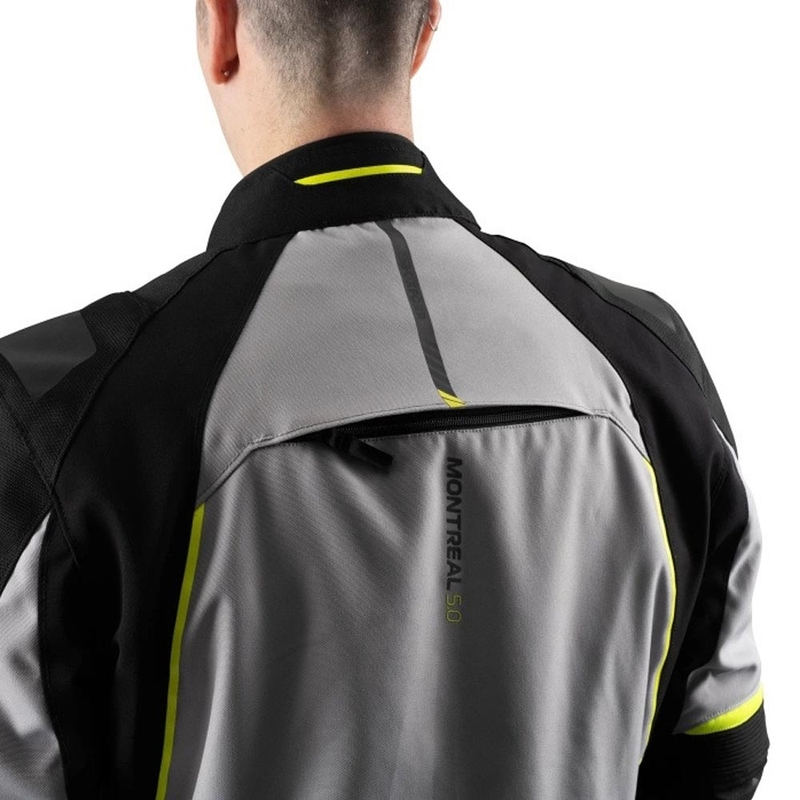 Giacca da motociclista Oxford Montreal 5.0 grigio-nero-giallo