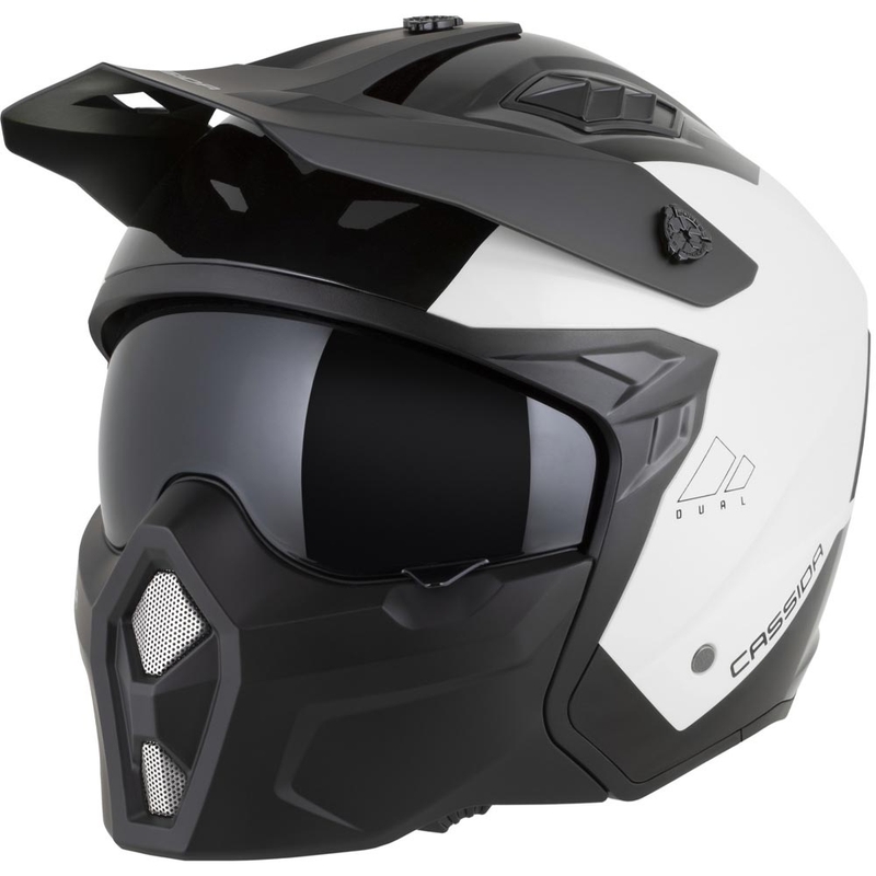 Casco modulare da moto Cassida Cross Country Dual bianco-nero