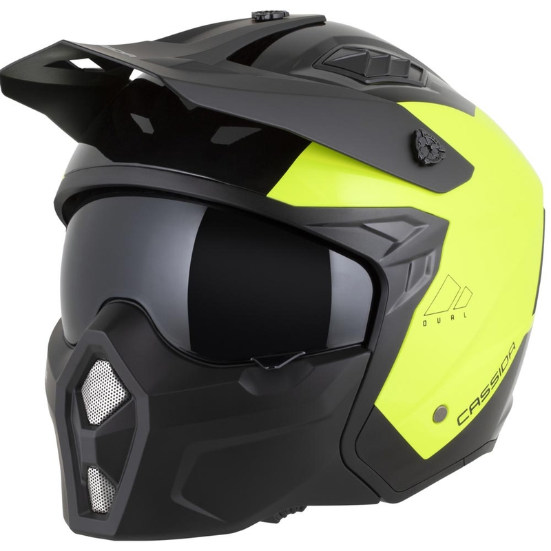 Casco modulare da moto Cassida Cross Country Dual giallo fluo-nero