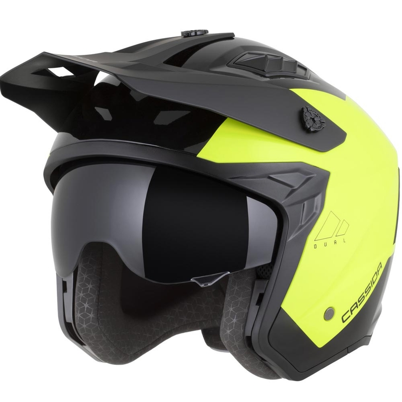 Casco modulare da moto Cassida Cross Country Dual giallo fluo-nero
