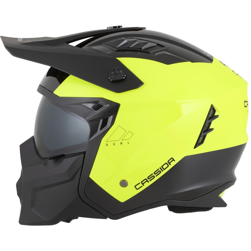 Casco modulare da moto Cassida Cross Country Dual giallo fluo-nero