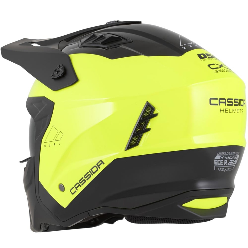 Casco modulare da moto Cassida Cross Country Dual giallo fluo-nero