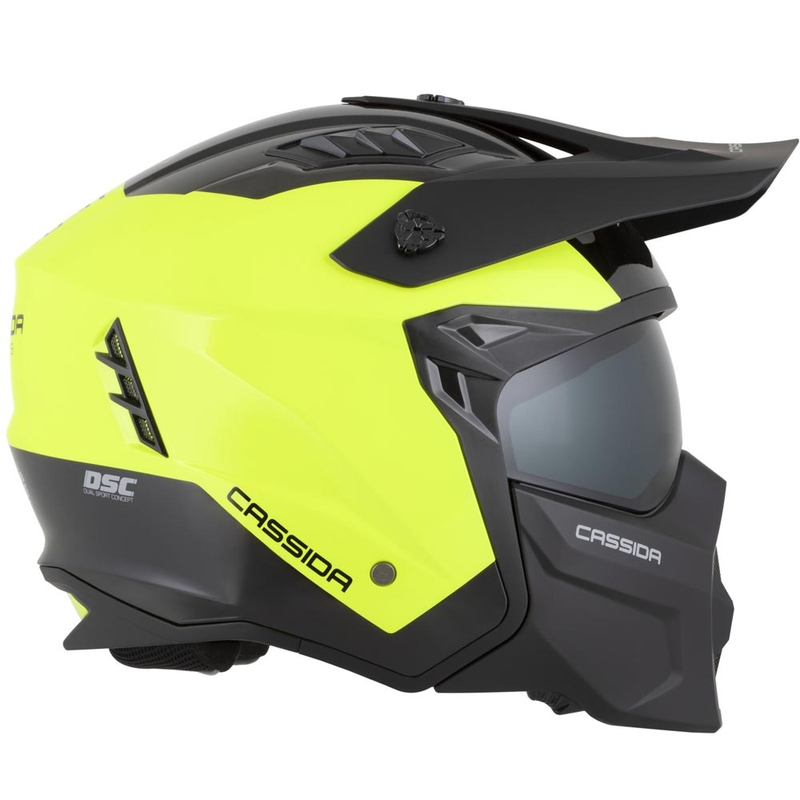 Casco modulare da moto Cassida Cross Country Dual giallo fluo-nero