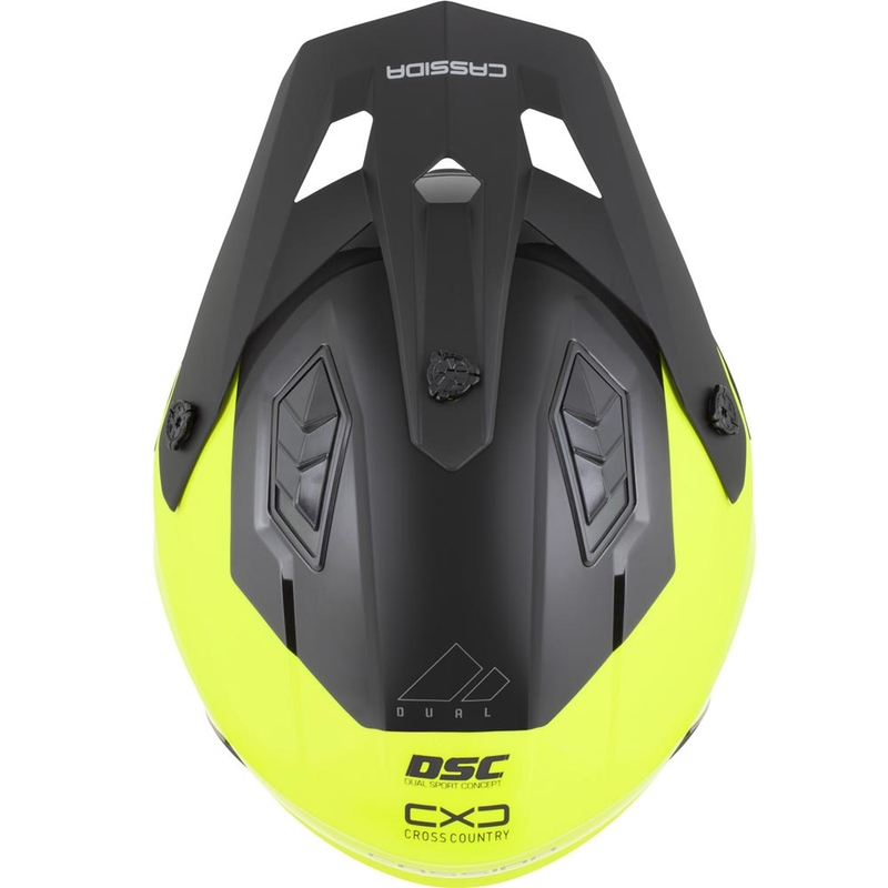 Casco modulare da moto Cassida Cross Country Dual giallo fluo-nero