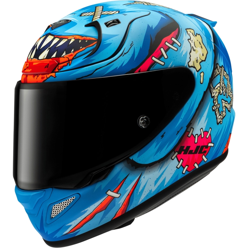 Casco integrale da moto HJC RPHA 12 Mister Peeks blu