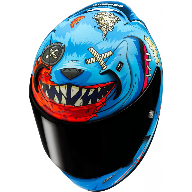 Casco integrale da moto HJC RPHA 12 Mister Peeks blu