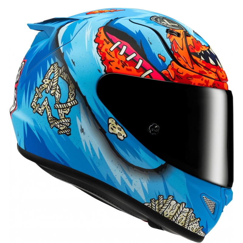 Casco integrale da moto HJC RPHA 12 Mister Peeks blu