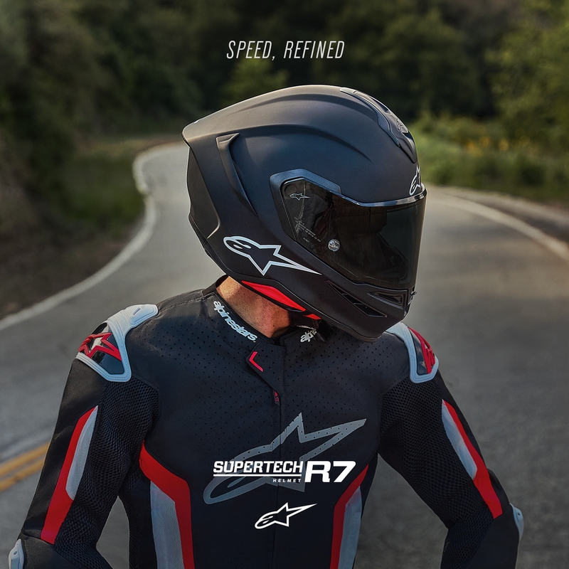 Casco integrale da moto Alpinestars S-R7 Solid nero opaco